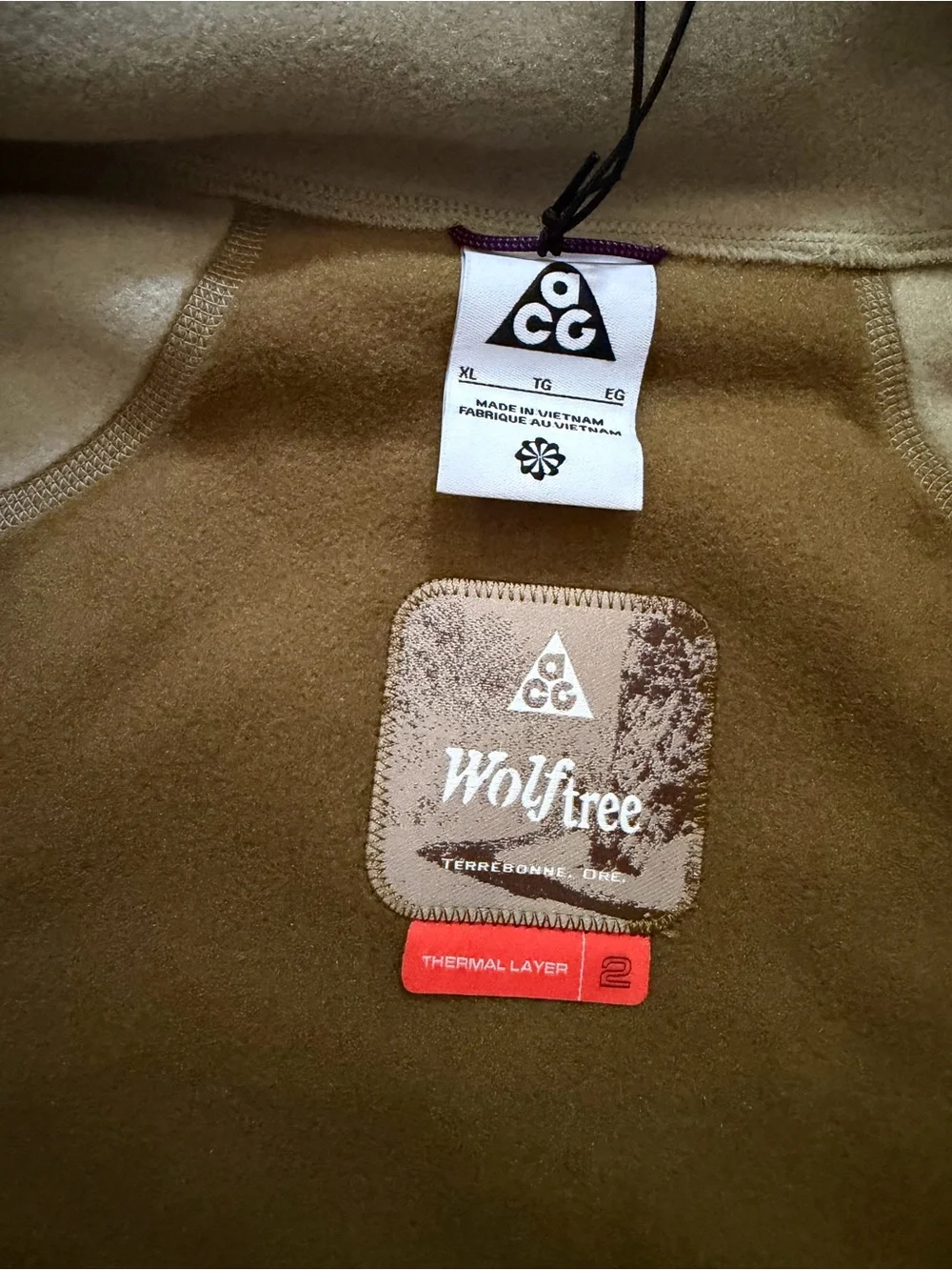 Nike ACG Wolf Tree Polartec Full Zip Fleece Jacket Olive Flak IF0964-368X- Large